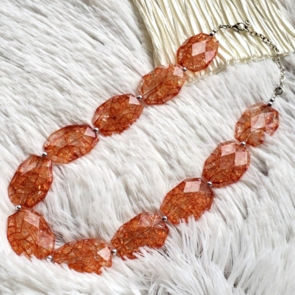 🌺3/$50 Orange Crystal Necklace